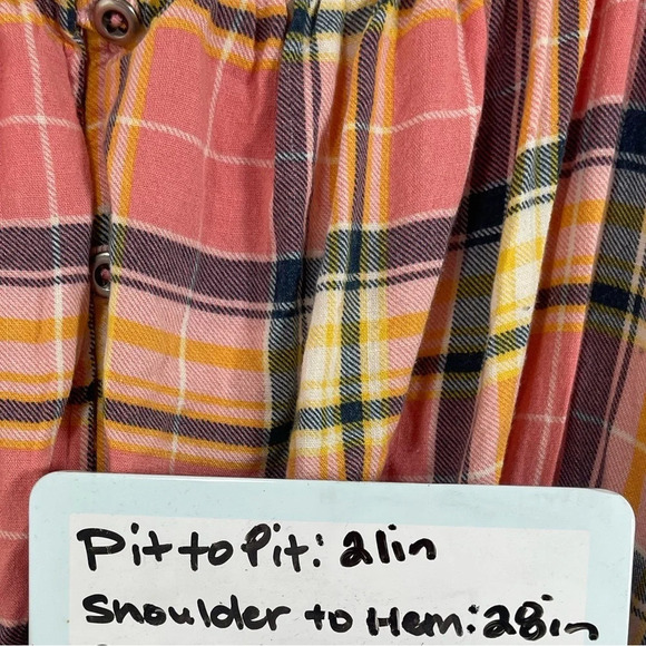 Torrid Plaid Button Down Front Square Neck Babydoll Blouse Women’s US 2X - Picture 10 of 11